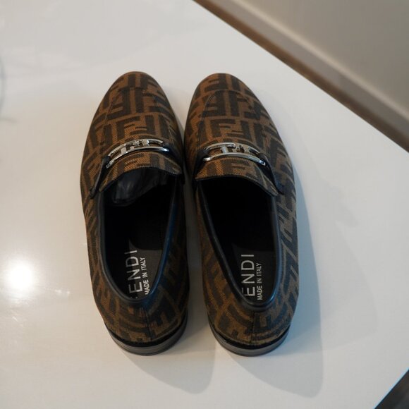 Fendi - O'Lock FF Jacquard Loafer (Brown) US Size: 13 - Picture 2 of 5